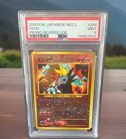 Pokemon Neo 2 Entei Promo Reverse Foil #244 2000 Japanese Edition PSA 9 - Image 1