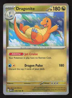 Dragonite 149/165 Rare 151 Pokemon Holo Near Mint - Image 1
