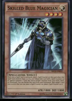 Skilled Blue Magician SECE-EN032 Super Rare Secrets of Eternity Yu-Gi-Oh NM - Image 1