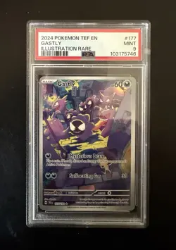 Pokemon 2024 Temporal Forces Gastly #177 - PSA 9 - Image 1