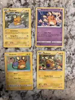 Pokemon TCG Dedenne Lot of 4 Near Mint Condition English Cards - Image 1