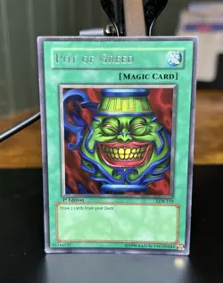 Yu-Gi-Oh! Pot of Greed LOB-119 1st Ed Rare Regular ENG Magic Card - Image 1