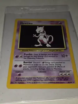 1995 Mewtwo Original Holo Foil Pokemon Card 10/102 great condition - Image 2