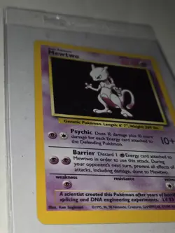 1995 Mewtwo Original Holo Foil Pokemon Card 10/102 great condition - Image 3