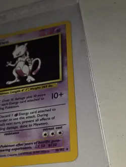 1995 Mewtwo Original Holo Foil Pokemon Card 10/102 great condition - Image 4