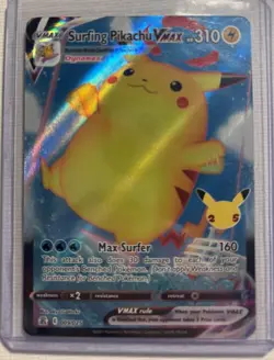 Pokemon Pikachu TCG Surfing VMAX Celebrations Holo Ultra Rare Card 009/025 - Image 2