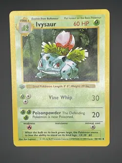 Pokemon Card - Ivysaur 030/102 - 1st Edition Base Set (Shadowless) - Uncommon - Image 1