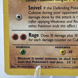 Pokemon TCG Cubone 50/64 WotC Jungle Unlimited Regular Common Card EN-LP 1999 - Image 4