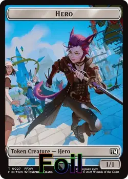 Spirit // Hero (0027) Double-Sided Token (Surge Foil)- (NM)--EN-[FIC - 3 // 27] - Image 2