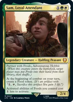 NM Foil - Sam, Loyal Attendant [LTC - 7] Commander: The Lord of the Rings: Ta... - Image 1