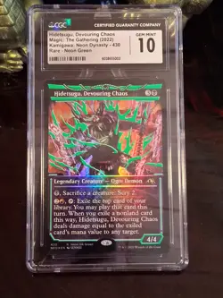 ✨Hidetsugu Devouring Chaos Neon Green Kamigawa: Neon Dynasty Foil CGC / PSA 10 - Image 1