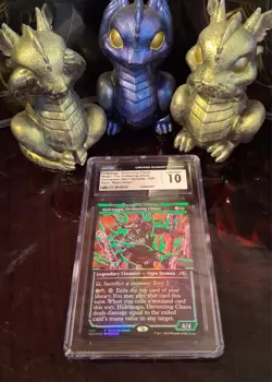 ✨Hidetsugu Devouring Chaos Neon Green Kamigawa: Neon Dynasty Foil CGC / PSA 10 - Image 5