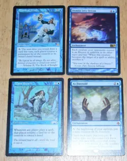 MTG 4x Rare Blue Words of Wind, Mana Breach, Dismiss into Dream, As Foretold - Image 1