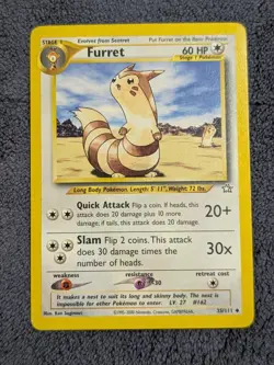 Furret VINTAGE UNCOMMON 2005 Neo Genesis Regular 35/111 POKEMON TCG light play - Image 1