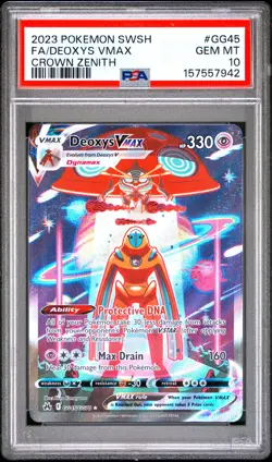 2023 POKEMON SWORD & SHIELD CROWN ZENITH #GG45 FULL ART/DEOXYS VMAX PSA 10 - Image 1