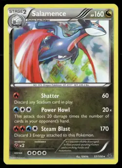 Salamence 57/108 Holo Rare Roaring Skies Pokemon LP - Image 1