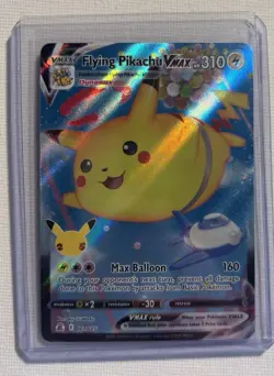 Pokemon TCG Flying Pikachu VMAX Holo Card 007/025 Celebrations Chase Ultra Rare - Image 1