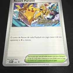 Pokemon TCG- Resort Paraiso SVP 150 Promo Holo Portuguese Worlds 2024 SV - Image 2