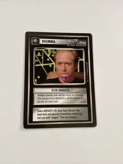 Star Trek CCG Dilemma Alien Parasites Uncommon Black Boarder Card - Image 1