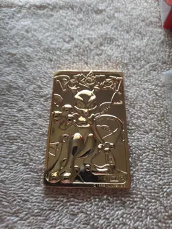 Pokemon Gold Mewtwo Card 1999 Burger King 23K Gold Plated Mewtwo Card - Image 2