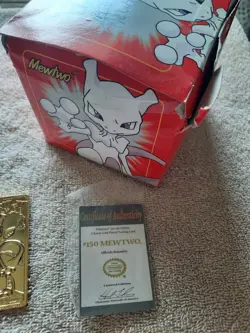 Pokemon Gold Mewtwo Card 1999 Burger King 23K Gold Plated Mewtwo Card - Image 3