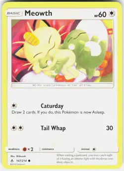 Meowth 147/214 Common Unbroken Bonds Pokemon Lightly Played - Image 1