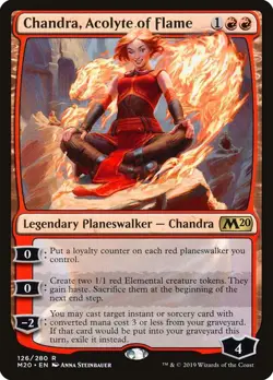 Chandra, Acolyte of Flame Core Set 2020 MTG MAGIC LEGENDARY PLANESWALKER RARE - Image 1