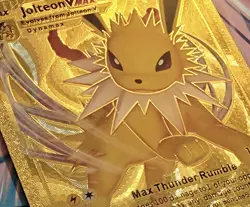 X 1 Jolteon Vmax Gold Foil Fan Art Vinyl Collector Pokemon Card - Image 1