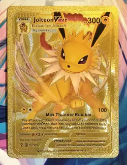 X 1 Jolteon Vmax Gold Foil Fan Art Vinyl Collector Pokemon Card - Image 2