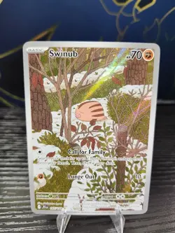 Pokemon TCG Swinub 165/159 Journey Together Illustration Rare NM - Image 1
