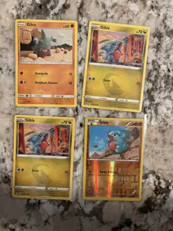 Pokemon TCG Gible Lot of 4 Near Mint Condition English Cards - Image 1