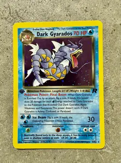 Pokemon Dark Gyarados 1st Edition Holo Rare #8/82 Team Rocket Holo Fart SwirlU - Image 1