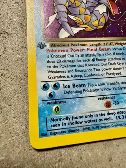 Pokemon Dark Gyarados 1st Edition Holo Rare #8/82 Team Rocket Holo Fart SwirlU - Image 2