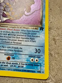 Pokemon Dark Gyarados 1st Edition Holo Rare #8/82 Team Rocket Holo Fart SwirlU - Image 3