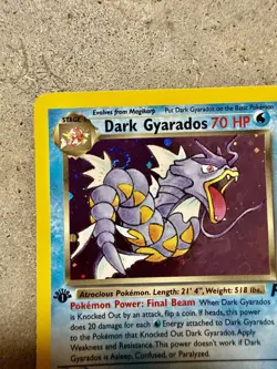 Pokemon Dark Gyarados 1st Edition Holo Rare #8/82 Team Rocket Holo Fart SwirlU - Image 5
