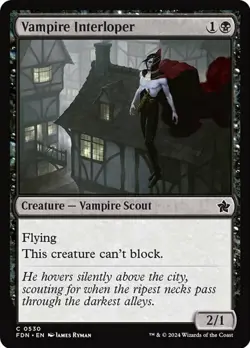 Vampire Interloper Light Play, English Magic the Gathering MTG Foundations - Image 1
