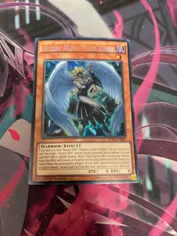 YUGIOH - DESTINY HERO DARK ANGEL - SECRET RARE - DESO - 1ST ED - NM - Image 1