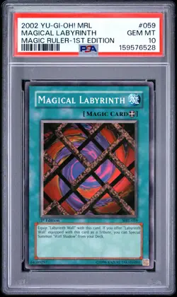 2002 YU-GI-OH! MRL-MAGIC RULER 1ST EDITION #059 MAGICAL LABYRINTH PSA 10 - Image 1