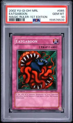 2002 YU-GI-OH! MRL-MAGIC RULER 1ST EDITION #065 EATGABOON PSA 10 - Image 1