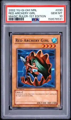 2002 YU-GI-OH! MRL-MAGIC RULER 1ST EDITION #030 RED ARCHERY GIRL PSA 10 - Image 1