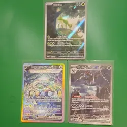 Nintendo Pokemon TCG 3-Card Holo Lot Virizion Terapagos ex Hydreigon ex 2024 - Image 1