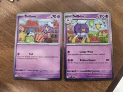 Drifloon 005 + Drifblim 006 Cosmos Holos Mega Evolution Promo Pokemon Cards NM - Image 1