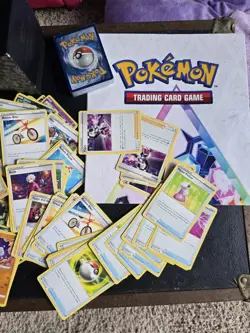 Pokemon Card Lot: 100+ Cards + Unopened Sealed Deck & Storage Box - Image 5