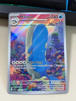 Pokemon TCG Wailord 162/159 Journey Together Illustration Rare Holo Card NM - Image 1