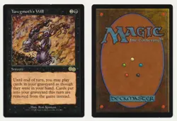 Yawgmoth's Will minor misprint back ink error Urzas Saga mtg reserve list - Image 1