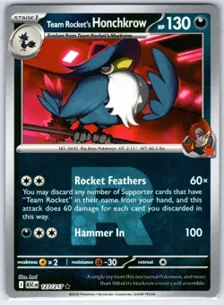 Team Rocket's Honchkrow (Team Rocket) 127/217 Ascended Pokemon Reverse Holo NM - Image 1