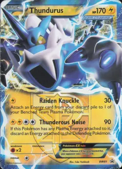 Thundurus EX (Team Plasma) BW81 Holo Promo Black And White Promo Pokemon HP - Image 1