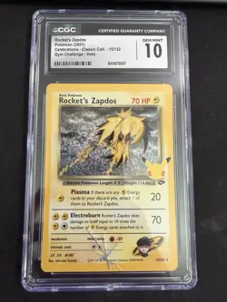 Pokemon TCG Rockets Zapdos Holo 15/132 Celebrations - CGC 10 - Slab Crack - Image 1