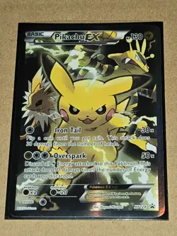 2016 Pokemon XY Black Star Promo Pikachu EX #XY124 Full Art Holographic Card - Image 1