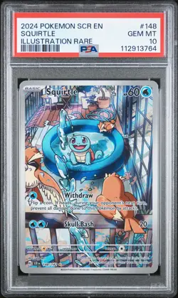 2024 POKEMON SCR EN-STELLAR CROWN ILLUSTRATION RARE #148 SQUIRTLE PSA 10 - Image 1